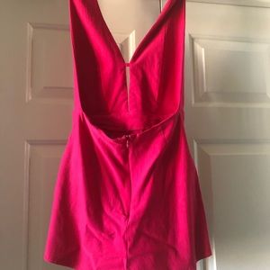 Hot pink halter style romper